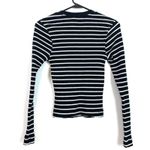 PerfectWhiteTee Clyde Ribbed Knit Long Sleeve Stripe Baby Tee Sweater Shirt XS Black Photo 7