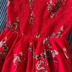 Showpo NWOT red floral smocked off the shoulder dress Photo 1