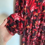 Terra & Sky  Womens 14W Black Floral Midi Dress Dark Romantic Cottage Whimsigoth Photo 6