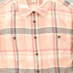 Duluth Trading Pink Flannel Plaid Lumberjack Cabin Work Adventure Shirt Large Photo 5