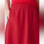 Eileen Fisher  Stretch Organic Cotton Pucker crimson Lantern Skirt  XL NWT Photo 3