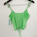 Abound NWT  Neon/ Lime Green Drawstring Cinched V-neck Front Tank Top Size XS Photo 3
