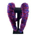 Hand Made Burgundy and Blue Eyelash Yarn Lei 21.5” Drop Class of 2023 Graduation Photo 2