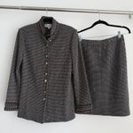 St. John Skirt Jacket Suit 4 and 6 Brown Textured Knit Career Elegant Military Photo 4