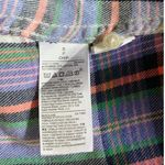 Gap  Soft Twill Green &‎ Purple White Check Lavender Plaid Flannel Top S Photo 12