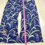 Maeve Anthropologie The Colette Floral Wide Leg Pants Navy Purple Orange Size 28 Blue Photo 5
