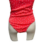 ZARA Satin Effect Lace Up Star Bodysuit Red White Size Medium Photo 8