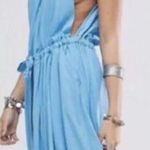Free People Womens  Spring Love Drape Midi Blue Halter A-line Skirt Dress Photo 1
