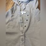 Hippie Rose  Waffle Knit Gray Button-Up Hoodie Photo 2