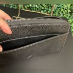 Coach  Metallic Leather Accordion Zip Wallet in a metallic graphite Photo 7