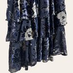 Marchesa Notte Velvet Floral Tiered Ruffle Sleeveless V Photo 9