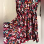 VINTAGE 70s Samuel Floral Boho Midi Dress – Cottagecore dagger collar Tropical Green Size M Photo 5