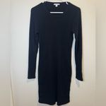 James Perse  Long Sleeves Crew Neck Ribbed Black Dress Size‎ M Photo 2