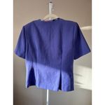 Leslie Fay Vintage  80s 90s Grannycore Retro Purple  Floral Trim Button Up - 8P Photo 2