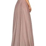 Clarisse  Glitter V-Neck Sleeveless Gown Rose Gold Size 2 NWT Photo 1
