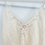 Silk Mirage Vintage Fairycore Silk Teddy Lingerie Bodysuit Embroidery Floral Tan Size XS Photo 1