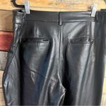 7 For All Mankind  Black Faux Leather Crops Size Large‎ Photo 5