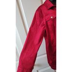 Chico's Chico’s Snow White Crushed Velvet Jacket Women’s size 2 Dark Red Button Photo 2