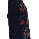 Vintage Floral Chunky Knit Sweater Blue Multi Crystal Kobe Size M Cotton Ramie Size M Photo 2