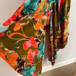 1. State  Floral Wide-Leg Boho Jumpsuit Rayon Asym Hem Tie Waist Size S Photo 3