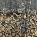 Button Down Denim Shirt with Criss Cross Collar/Bottom Blue Size L Photo 2