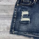 Boutique Ripped Distressed 2.5” Denim Shorts Womens L (W 30) Mid Rise Frayed Hem Blue Size L Photo 1