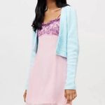 Urban Outfitters Blue Dina Chenille Cropped Cardigan Sweater Top Photo 1