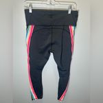 IVL Collective Women's High Waisted Rainbow Striped Leggings Size 10 Black Photo 2
