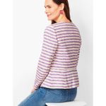 Talbots  Striped Tweed‎ Blazer Jacket Size 16P Preppy 3/4 Sleeve Career Colorful Photo 7