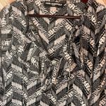 Karl Lagerfeld Karl Lagerfield Paris Tie Front Ruffle Long Sleeve Blouse Black White Medium Photo 7