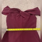 Adelyn Rae Red Crepe Twisted Off-Shoulder neckline Straight Leg Jumpsuit Photo 8