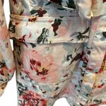 Anthropologie Marie Mare X  Floral Belted Mini Shirt Dress L Balloon Sleeve Pink Photo 8