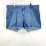 Loft Blue Diamond Print Cut Off Denim Shorts Photo 8