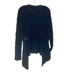 Eileen Fisher  Black Cardigan Open Front High Low Hem Cotton Viscose Size Medium Photo 6