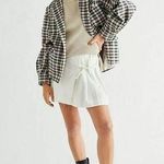 We The Free Luminary Plaid Flannel Jacket Blazer Double Breasted Neutral Tan S Photo 0