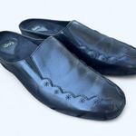1803 Black Leather Slip On Mule Comfort Shoes Made in Portugal Women's size 41 Photo 1