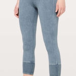 Lululemon  Wunder Under Crop 23" Ribbed Washed Moon Blue 6 Photo 0