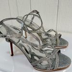 Nine West Sparkling Silver Strappy Heels Photo 0