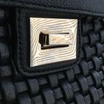 Forever 21 Cute woven style black purse with gold strap Photo 3