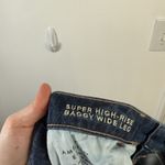 American Eagle  Super High Rise Baggy Wide Leg Jeans Dark Wash Womens 8 Short Photo 6