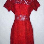 Lovers + Friends  Mon Amor Red Lace Overlay Mini Dress - Size Medium Photo 2