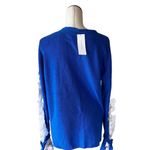 French Connection NWT Caballo Floral-Lace Sleeve Sweater Blue / White Photo 7