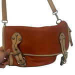 Shiraleah  Leather Orange Tan Long Western‎ Shoulder Purse Photo 0