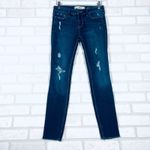 Hollister Low Rise Super Distressed Raw Hem Dark Wash Denim Jeans 3S 26 x 28 Photo 13