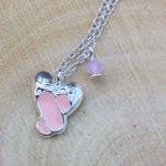 Sterling Silver Girls Ballet Slippers  Swarovski Necklace Photo 1