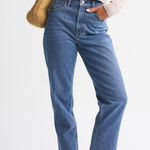 Abercrombie & Fitch Abercrombie Curve Love Jeans 90s slim straight ultra high rise medium wash raw Photo 0