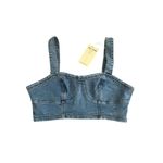 LOVE TRENDS Denim Crop Tank Top Size Medium NEW NWT Blue Photo 7