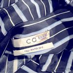 Pacific&Co . Silk Striped Shirt Blouse, Navy Blue White Size XS MSRP $495 Photo 6