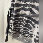 Tribal Sweater Dress Womens M Silver Gray Zebra Print Belted Tunic Top Size M Photo 5