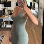 Princess Polly  Green Knit Midi Dress Oxford Ribbed Bodycon XS/S Photo 2